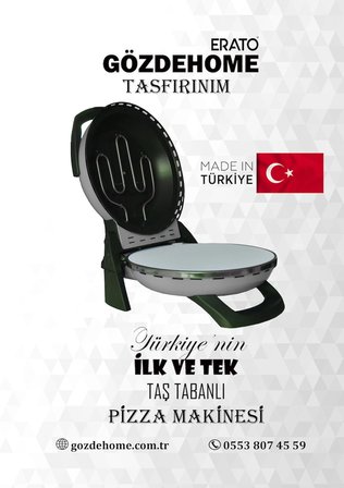 Erato Pizza Makinesi Taşfırınım Lahmacun Makinesi Doğal Taş Tabanlı Fırın Gri