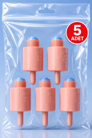 Depolu Sabunluk Musluk Başlığı - Alttan Basmalı 5'Li Paket - Pembe