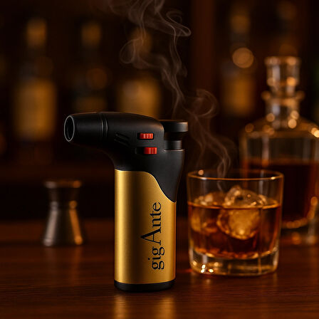 gigAnte Premium Pürmüz Çakmak - Viski&Kokteyl Tütsüleme,Mutfak&Hobi Alevli Torch