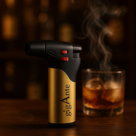 gigAnte Premium Pürmüz Çakmak - Viski&Kokteyl Tütsüleme,Mutfak&Hobi Alevli Torch