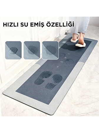 Uzun Boy Su Emici Banyo Paspası - Su Emici Abdest Paspası 40x120 Cm