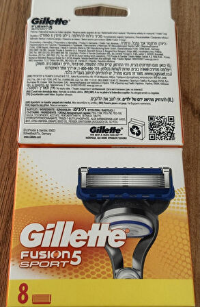 Gillette Fusion5 Sport 8 li x 2 Adet / Toplam 16 Adet