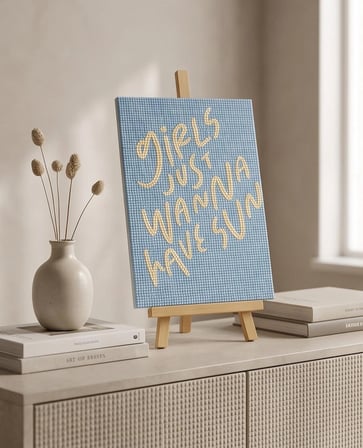 Girls just wanna Pearlstone Tuval Sanat Kiti | Yarım İnci 3D Tablo Boyama Seti | Rhinestone 