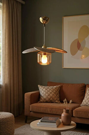 Rattan Pervane Model Sarkıt Avize Salon Oturma Odası Hol Antre Mutfak