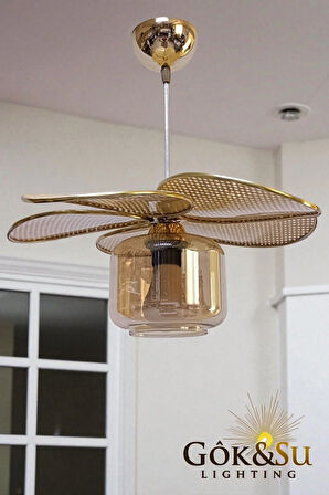 Rattan Pervane Model Sarkıt Avize Salon Oturma Odası Hol Antre Mutfak