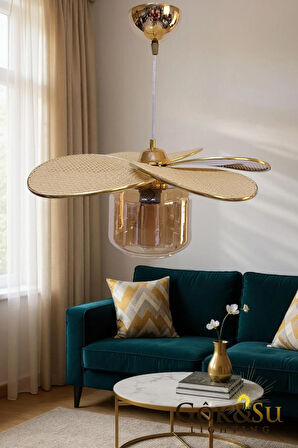 Rattan Pervane Model Sarkıt Avize Salon Oturma Odası Hol Antre Mutfak