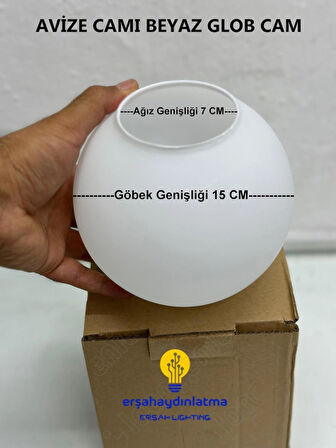 Glob Beyaz Avize Camı