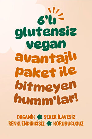 Humm Organic Organik Glutensiz Vegan Kek Atıştırmalık Paketi - 30 G X 6 adet (3 çeşit)