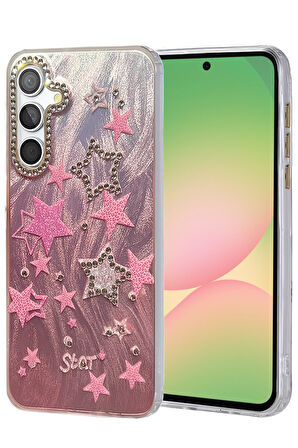 Samsung Galaxy A35 5G Kılıf Parlak Desenli Taşlı Azn-Blade