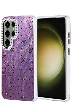 Samsung Galaxy S23 Ultra Kılıf Parlak Desenli Taşlı Azn-Blade