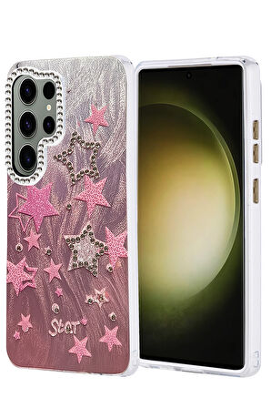 Samsung Galaxy S24 Ultra Kılıf Parlak Desenli Taşlı Azn-Blade