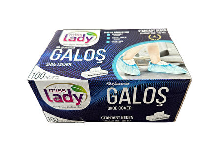 Mis Lady Tek Kullanımlık Pratik Kutulu Galoş - Mavi - 100 Adetlik 1 Paket