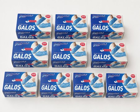 Dolphin Tek Kullanımlık Kalın Pratik Kutulu Galoş - Mavi - 100 Adetlik  10 Paket