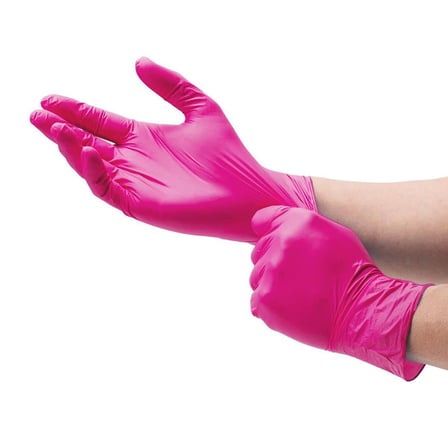 Dolphin Tek Kullanımlık Pembe Nitril Eldiven - Muayne Eldiveni Medium Orta Boy - 100'lü 20 Paket