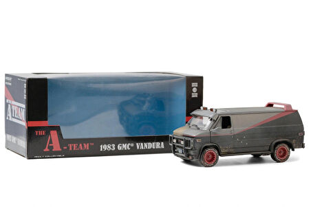Greenlight Hollywood – 1:24 The A-Team 1983 GMC Vandura –  Çamurlu Model-2023 Üretim-Synoverse Kitap Hediyeli 