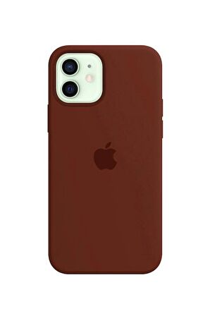 iPhone 12 ve 12 Pro Uyumlu İçi Kadife Logolu Silikon Lansman Kılıf