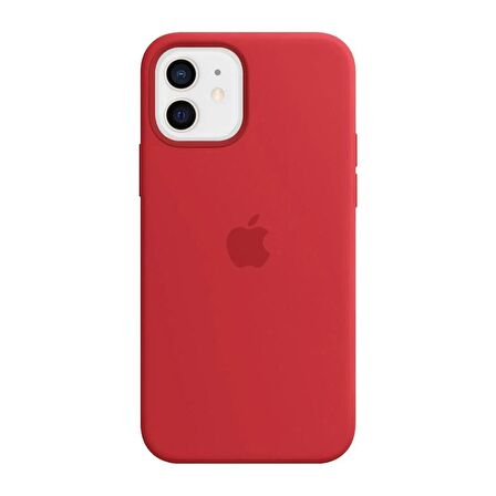 iPhone 12 ve 12 Pro Uyumlu İçi Kadife Logolu Silikon Lansman Kılıf