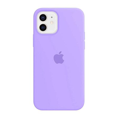 iPhone 12 ve 12 Pro Uyumlu İçi Kadife Logolu Silikon Lansman Kılıf