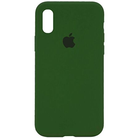 iPhone X ve XS Uyumlu İçi Kadife Logolu Silikon Lansman Kılıf