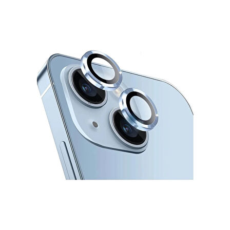 iPhone 14 PLUS Uyumlu Metal Çerçeveli 2'li Kamera Lens Koruyucu