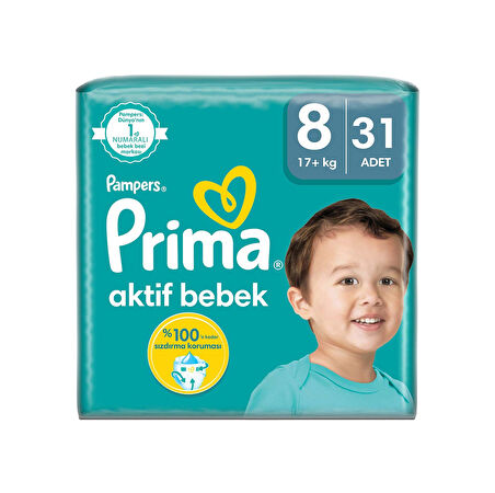 Prima Bebek Bezi Aktif Bebek 8 Numara 17+ KG 31 Adet