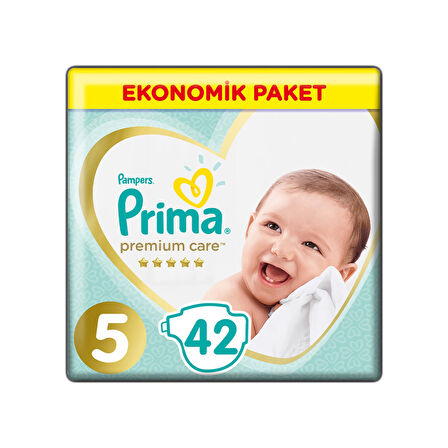 Prima Bebek Bezi Premium Care 5 Numara Ekonomik Paket 3 x 42=126 Adet