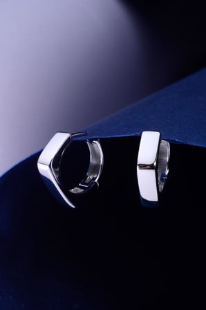 925 Ayar Gümüş Modern Kare Halka Küpe Kadın