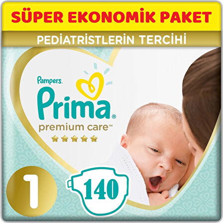 Prima Premium Care Bebek Bezi 1 Numara Yenidoğan 140 Adet Süper Ekonomik