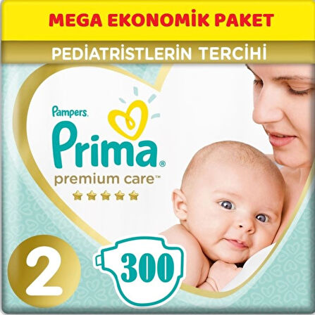 Prima Bebek Bezi Premium Care 2 Numara Mega Ekonomik Paket 300 Adet