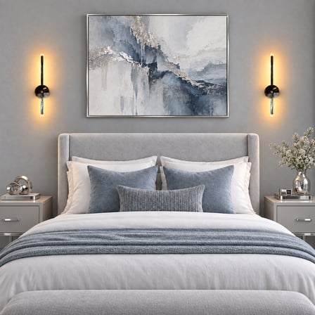 Güneş Elektrik Krom LED Duvar Apliği, 2’li Set, 60 cm, 3 Işık Rengi: Sarı, Günışığı ve Beyaz, Salon, Yatak Odası ve Koridor İçin