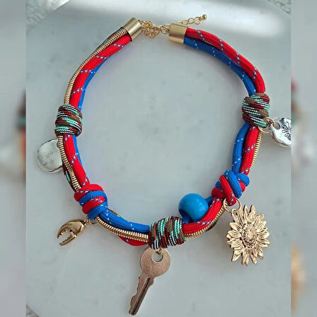 Boncuk Detay İp Kolye