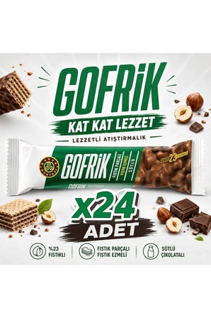 Kahve Dünyası Gofrik Fıstıklı Sütlü Gofret (33 g) x24 adet