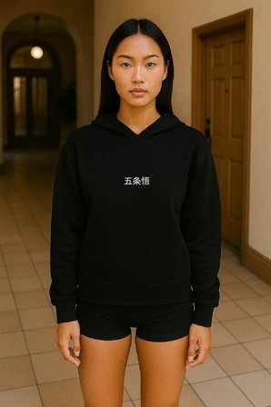 Lenithra Jujutsu Kaisen Gojo Anime Sırt Baskılı Unisex Oversize Hoodie Siyah / L