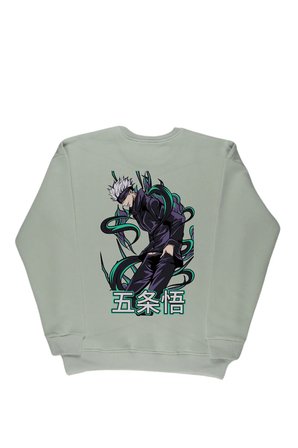 Lenithra Jujutsu Kaisen Gojo Anime Sırt Baskılı Unisex Oversize Sweatshirt Gri / M