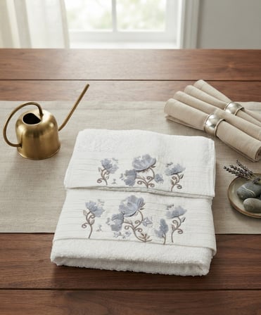 Gökçe Süzene Bambu Bürümcük Analı Kızlı Havlu Seti (1 Adet 30x50 cm ve 1 Adet 50x90 cm ) %70 Bambu %30 Pamuk