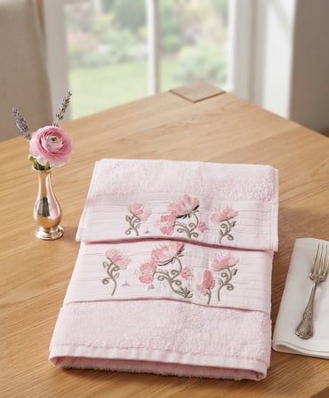 Gökçe Süzene Bambu Bürümcük Analı Kızlı Havlu Seti (1 Adet 30x50 cm ve 1 Adet 50x90 cm ) %70 Bambu %30 Pamuk