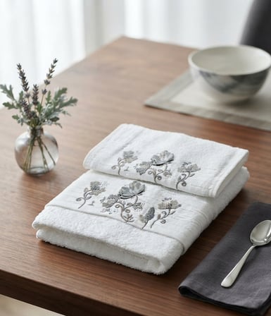 Gökçe Süzene Bambu Bürümcük Analı Kızlı Havlu Seti (1 Adet 30x50 cm ve 1 Adet 50x90 cm ) %70 Bambu %30 Pamuk