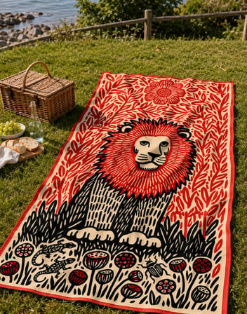 Gökova Home | Lion | Plaj Havlusu Mikrofiber 75x150 cm Hızlı Kuruyan