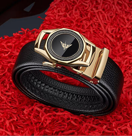 WİLLİAMPOLO Hakiki Deri Erkek Gold Tokalı Kemer  