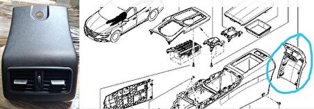 ORTA KONSUL ARKA KAPAĞI KOMPLE 969501212R TALISMAN 969501212R GOLD
