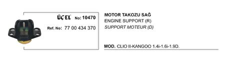 MOTOR TAKOZU 10470 SAĞ CLIO-II KANGO 7700434370 7700434370 GOLD