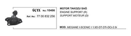 MOTOR TAKOZU SAĞ 10466 MEGANE-I SCENIC-I 7700832256 7700832256 GOLD