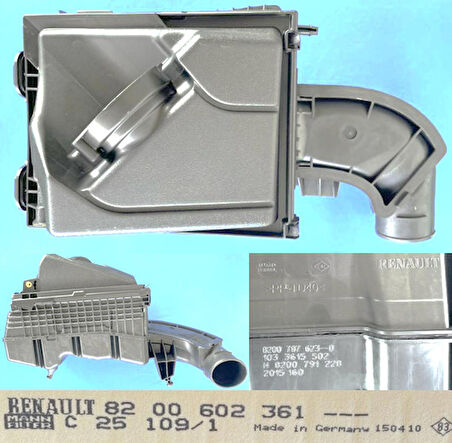 HAVA FİLTRESİ KABI ( FİLTRELİ ) 8200787623 LAGUNA-III LATITUDE SAFRANE 8200787623 GOLD