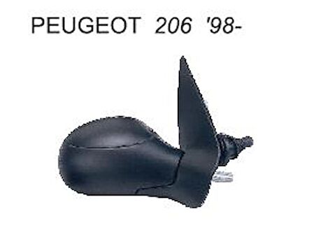 PEUGEOT 206 SOL DIŞ DİKİZ AYNA MEKANİK KESİK CAM 8148YC KN GOLD