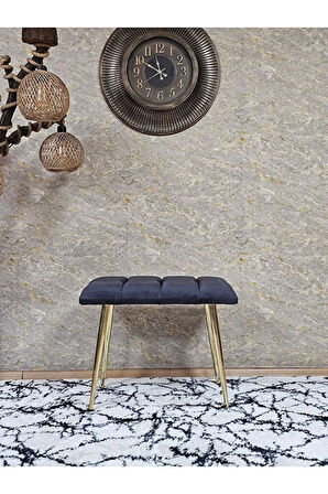Gold Sivriltme Ayaklı 60 cm Puf Bench - Puf - Bench - Oturak - Mutfak Oturağı - Antre Oturağı Füme Renk 60 x 40 Boyut/Ebat