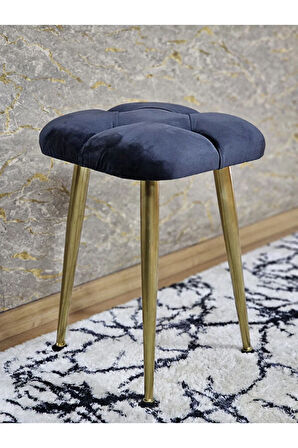 Kare Gold Kaplama Konik Ayaklı Tabure - Oturak - Bar Taburesi - Ayaklı Tabure Füme Renk 33 x 48 Boyut/Ebat