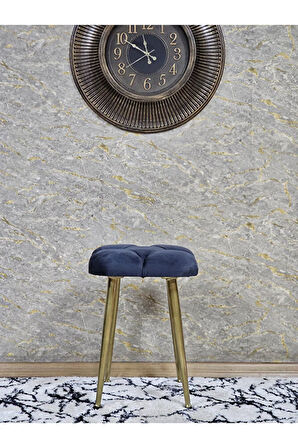 Kare Gold Kaplama Konik Ayaklı Tabure - Oturak - Bar Taburesi - Ayaklı Tabure Füme Renk 33 x 48 Boyut/Ebat