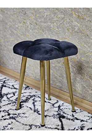Kare Gold Kaplama Konik Ayaklı Tabure - Oturak - Bar Taburesi - Ayaklı Tabure Füme Renk 33 x 48 Boyut/Ebat