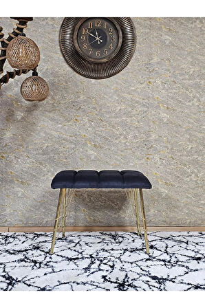 Metal Gold Tel Ayaklı 60 cm Puf Bench - Puf - Bench - Oturak - Mutfak Oturağı - Antre Oturağı Füme Renk 60 x 40 Boyut/Ebat