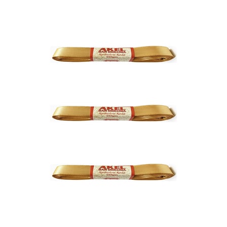 Dar Dokuma Altın Gold Saten Kurdele - 1 Cm. x 10 Metre - 3 Adet